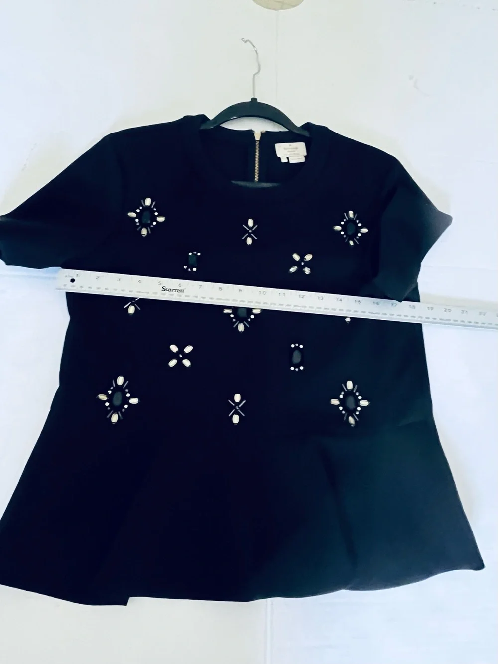 Kate Spade black peplum top with jewels 6